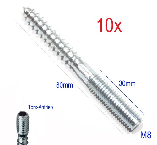 10st m8x80mm stockschraube - m8x80mm,