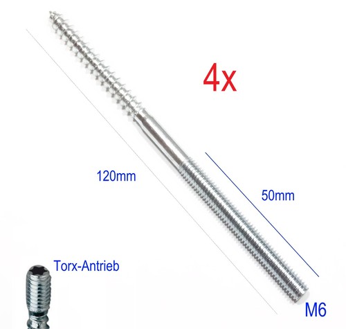 4st m6x120mm stockschraube - 4st.,