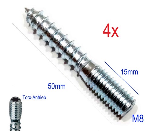 4st m8x50mm stockschraube - m8x50mm,