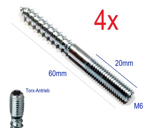 4st m6x60mm stockschraube - 4st.,